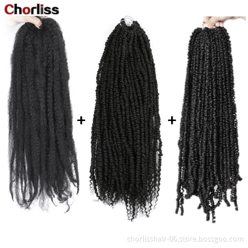 New Arrival Blonde 18inch Passion Twist Locs Braiding Hair Bundles Spring Twist Afro Synthetic Crochet Hair Extension For Braids